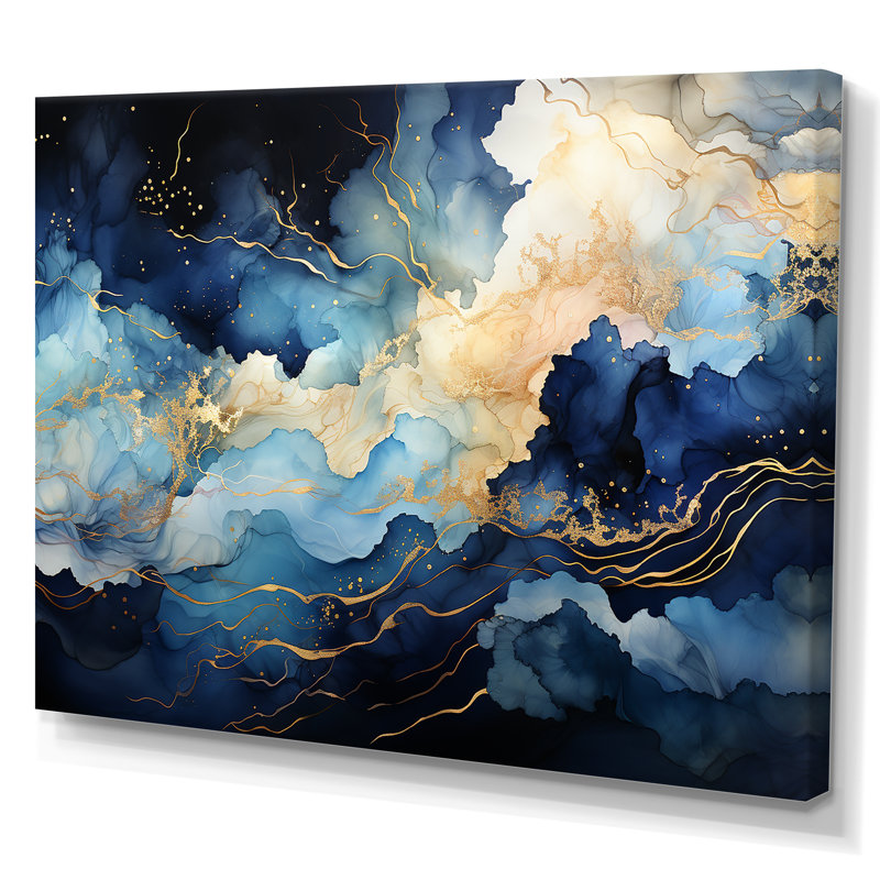 «Celestial Blue and White Sky», impression sur toile, Toile tendue, H 12 po x l 20 po x P 1 po