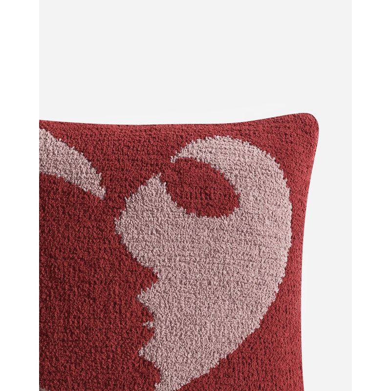 Faces II Square Pillow Cover & Insert, Rose/Pomegranate