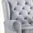 Glider Swivel Chair with Light Gray Fabric Upholstery | Smooth Glide | Easy Swivel