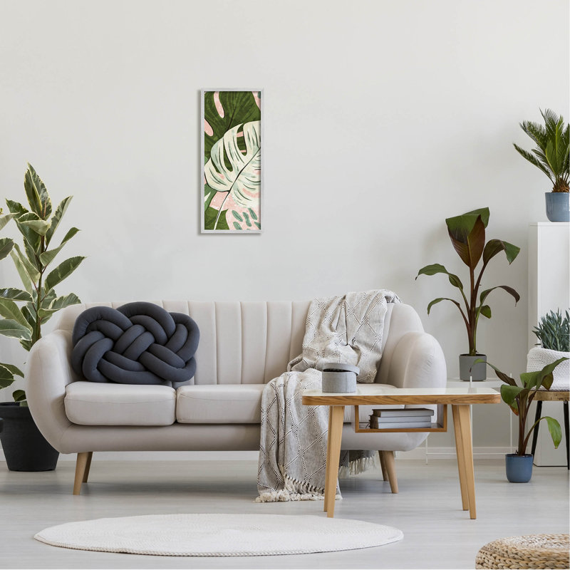 «Tropical Monstera Leaf Shapes», estampe numérique par Ziwei Li, H 24 po x l 10 po x P 1,5 po, Estampe numérique Farmhouse