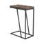 Table d'appoint rustique tabac à chevrons et sable noir