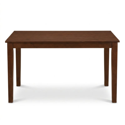 Ensemble de salle à manger rectangulaire 5 pièces en bois massif d'acajou avec 2 chaises rembourrées en microfibre et 2 bancs à assise en bois