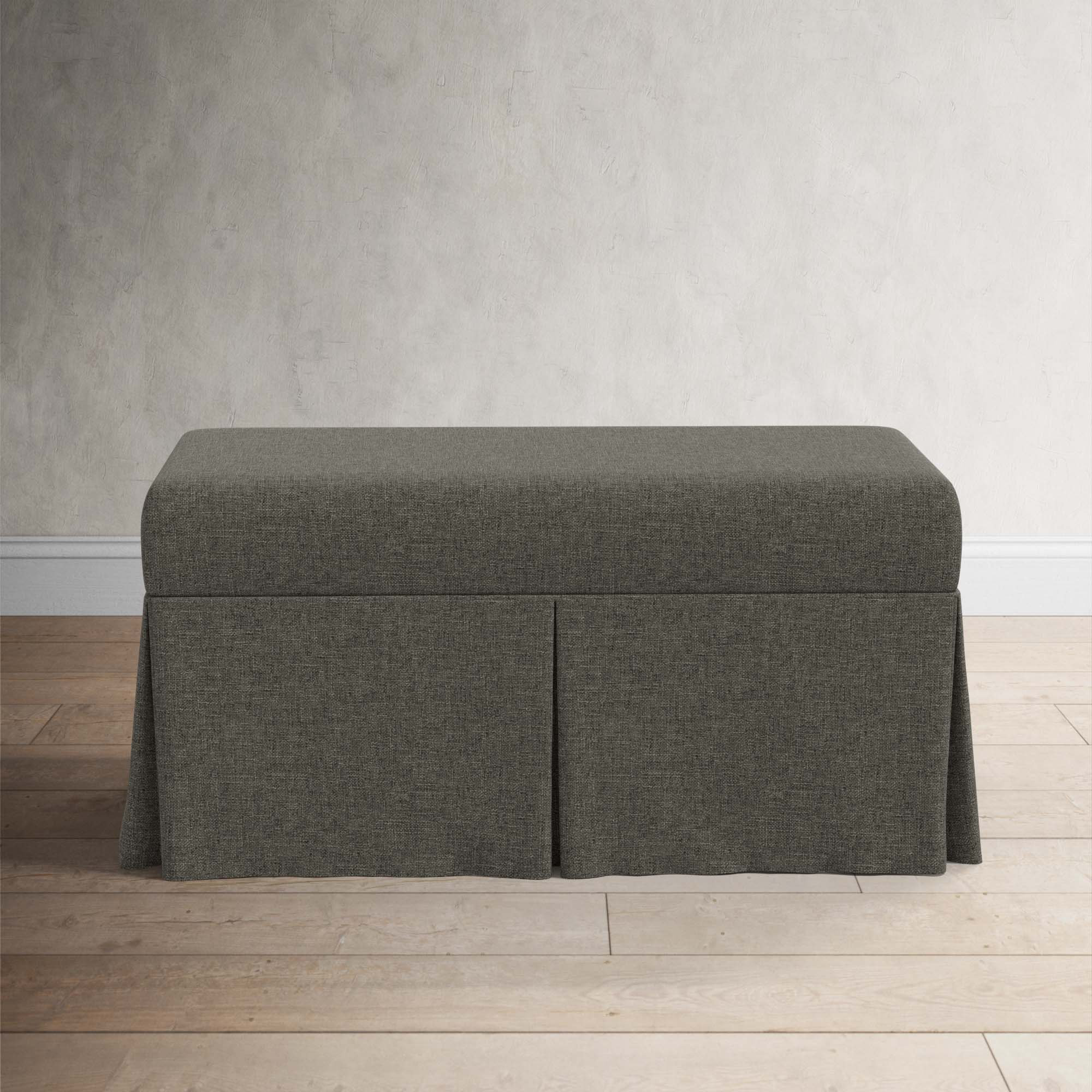 Wyatt Storage Bench, Zuma Charcoal Textured Linen