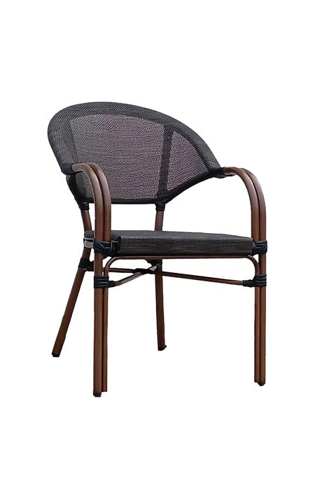 Fauteuil en aluminium avec siège et dossier en polyester tissé