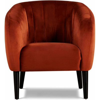 Accent Chair, Upholstered Chair With Barrel Design