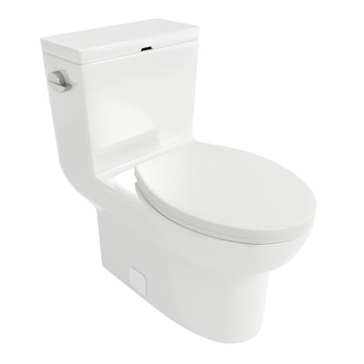 Ceramic Toilet One Piece - Low Water Absorption, Silent Flushing, White, 29.25 In. Deep, 16.74 Wide, 28.72 Tall Modern One Construction, Quiet Flush, Depth, Width, Height