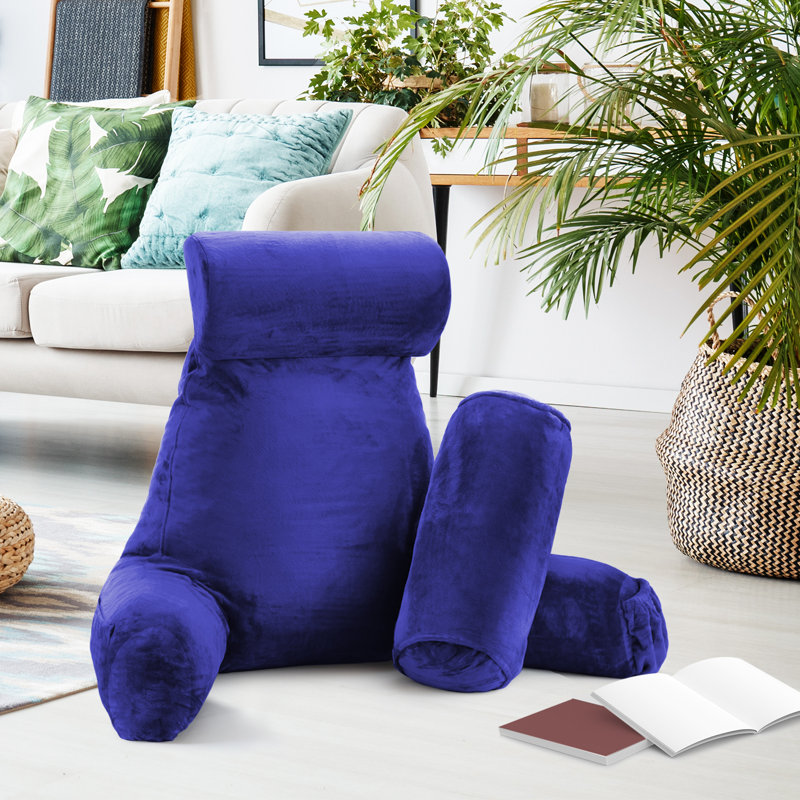 Coussin de lecture Nestl, H 22 po x l 36 po x P 13 po, Bleu royal