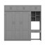 Somptueux lit escamotable mural équipé d'un bureau, d'une armoire supérieure et de composants de rangement-1711741487-1711741488
