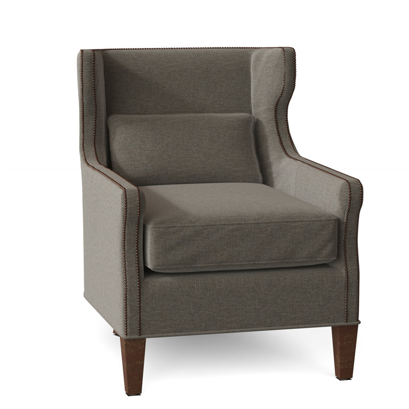 Fauteuil à oreilles l 28 po Percy, Anthracite, Bois flottant 9930