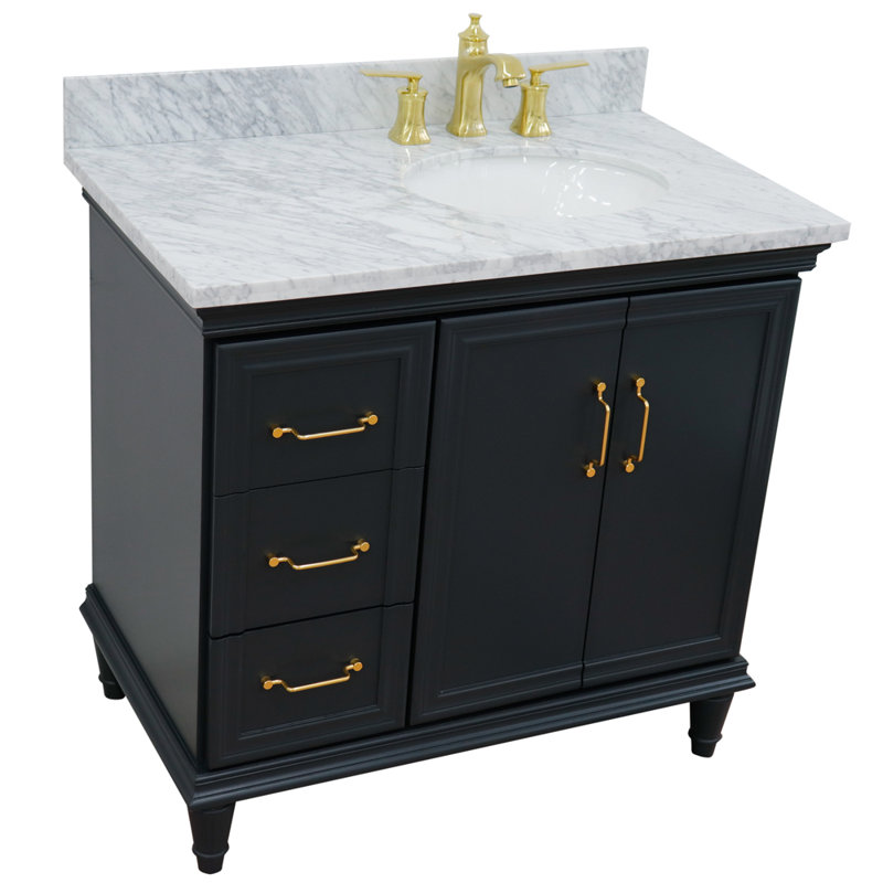 Ensemble de meuble-lavabo simple 37 po LeRay, Gris foncé