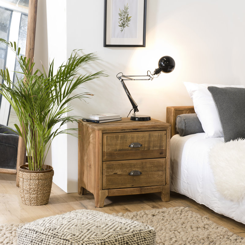 Carruthers 55.5cm W Solid Wood Bedside Table