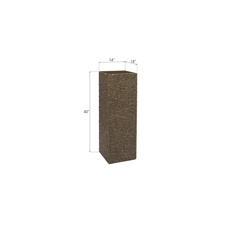 Piédestal à cordes, H 43 po x l 14 po x P 14 po, Bronze