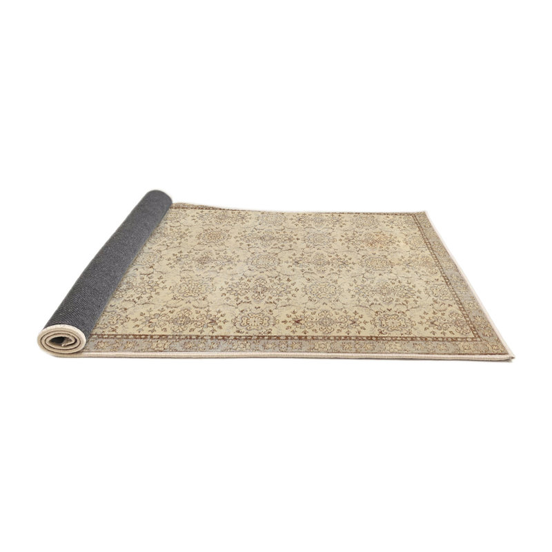 Tapis contemporain beige / olive clair, Rectangle 5 pi x 7 pi