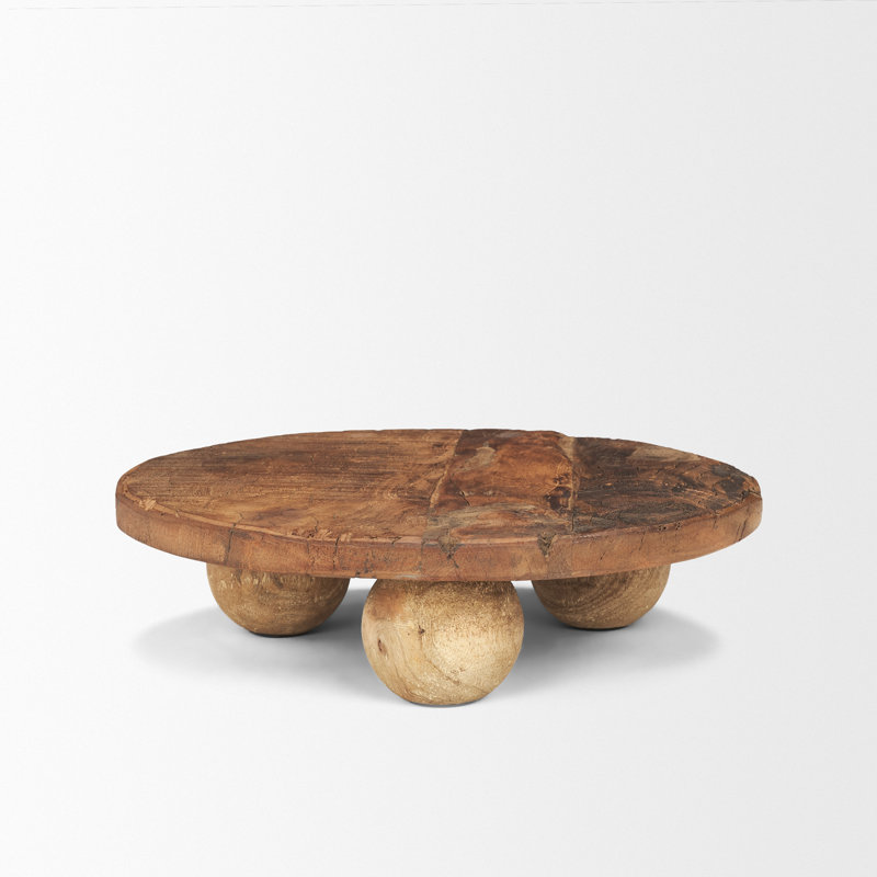 Grand plateau en bois massif récupéré Kerra, H 3 po x l 12 po x P 12 po