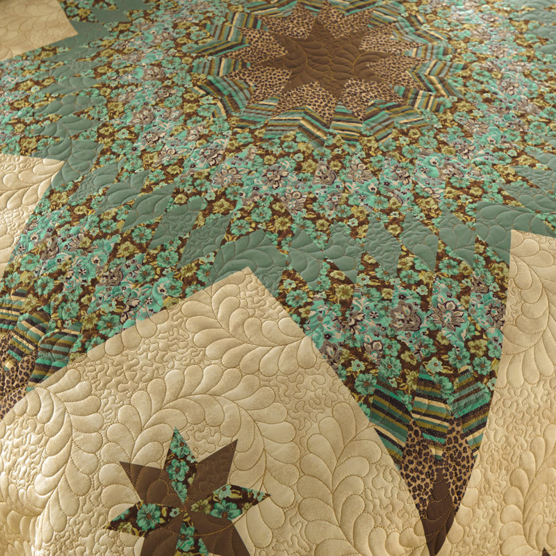 Donna Sharp Sea Breeze Star 3PC King Quilt Set, King Quilt + 2 Shams