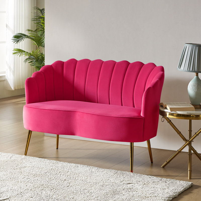 Causeuse Hendrix, Velours fuchsia