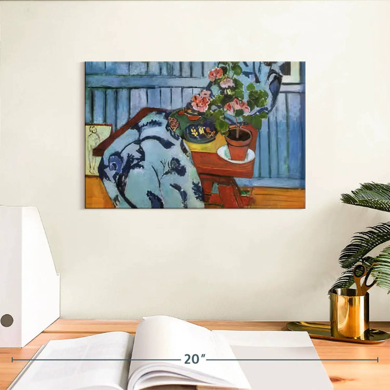 Harnek Nature morte aux géraniums, H 8 po x l 12 po