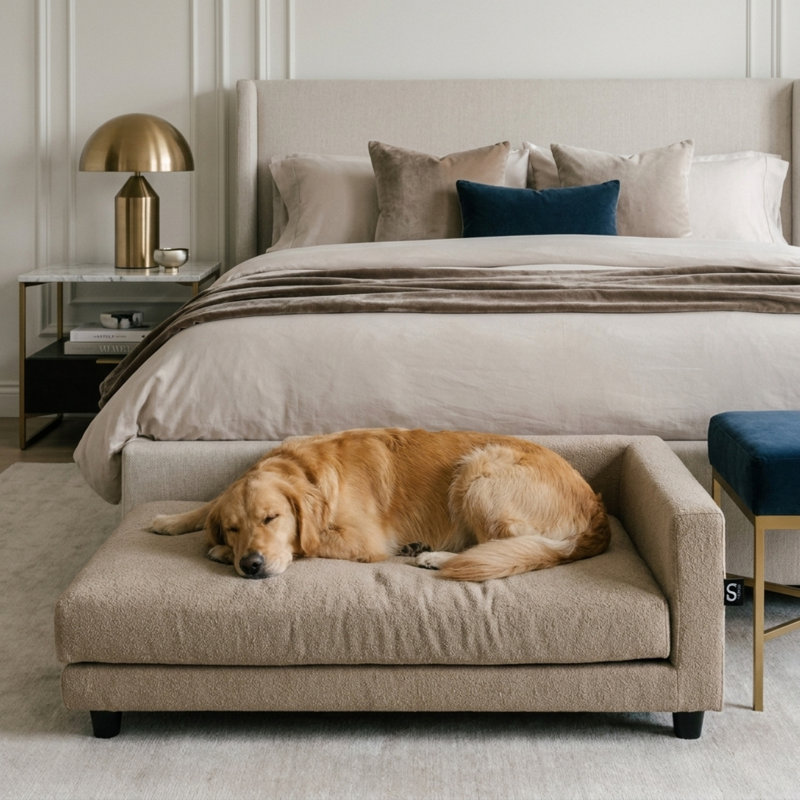 Canapé-lit opulent orthopédique pour chien - brun sable, Brun
