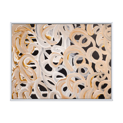 Abstrait circulaire tourbillonnant sur fond noir - reproduction sur toile