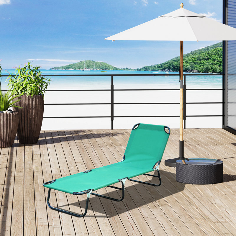 Chaise de plage pliable à 5 positions d'inclinaison pour la piscine, le patio, la cour
