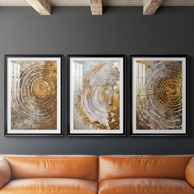 ABSTRACT Series CXXXVIII  -Custom Framed  Premium Print W Matt - 3 Pieces