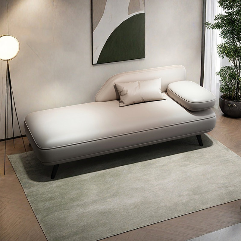 Chaise longue d'intérieur Modern Modern, Orienté à droite, Blanc cassé / blanc