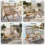 Fauteuil Solana bois noyer, tissu beige crème