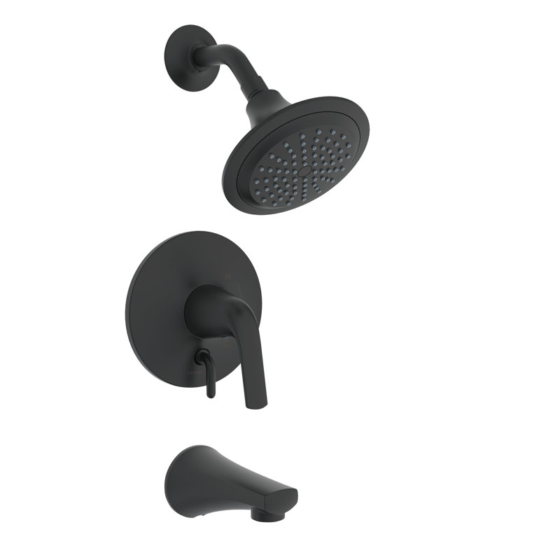 Robinet de baignoire et de douche Lemay, Noir satiné