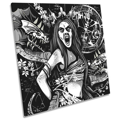 Devil Woman Horror - Wrapped Canvas Print
