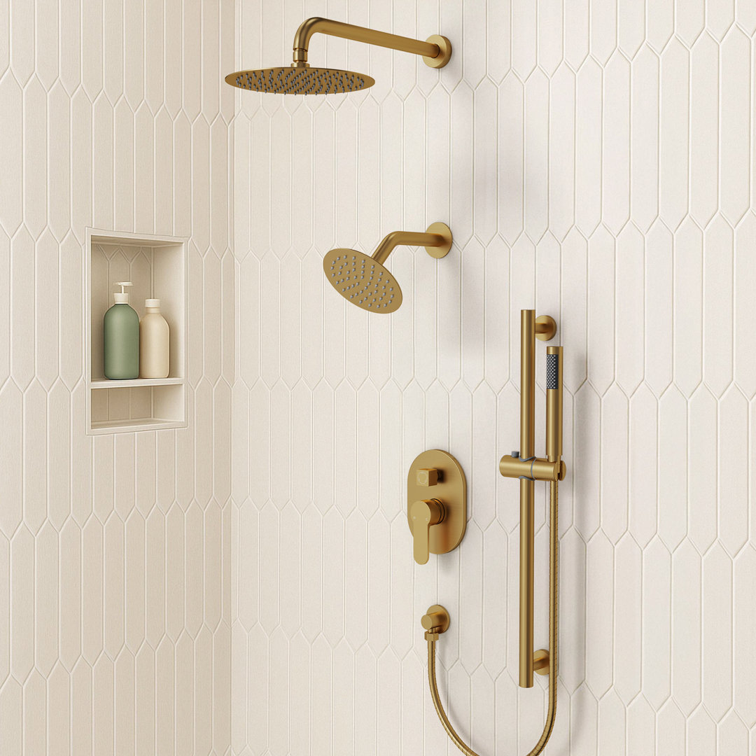 Pressure‑Balanced Shower System, 10" Rainfall Dual  Showerheads with Handheld Shower EVERSTEIN 