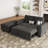 Shavera 59.8" W Velvet Upholstered Sleeper Sofa with Storage Ottoman-2056704756