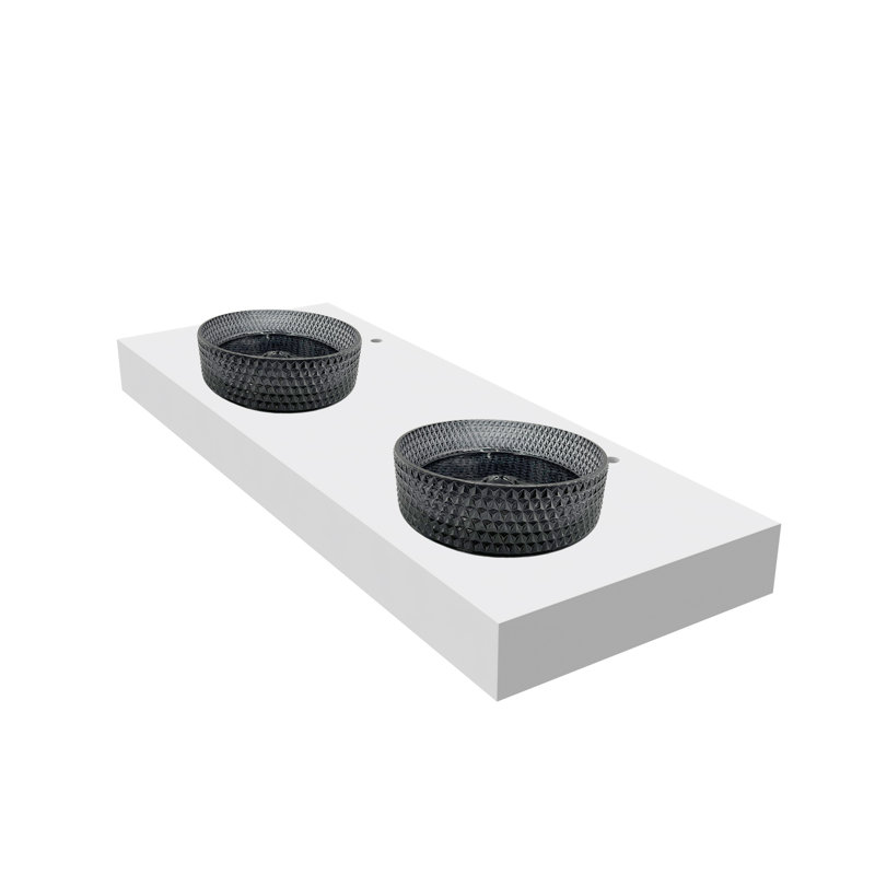 Scotch 16" Round Decorative Vessel Sinks With 60" White Base, Black