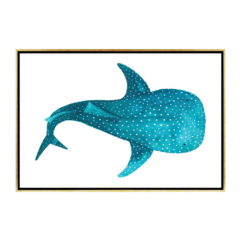 " Whale Shark II ", No Mat, 40" H x 60" W x 1.5" D, Gold Framed Canvas