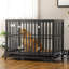 Cage pour chien avec roues verrouillables et intérieur en métal pour pattes de grandes races - bas