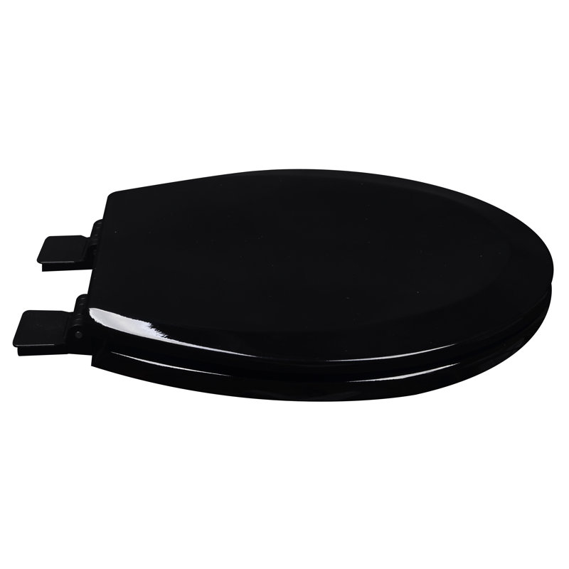 Siège de toilette rond en bois moulé, Noir