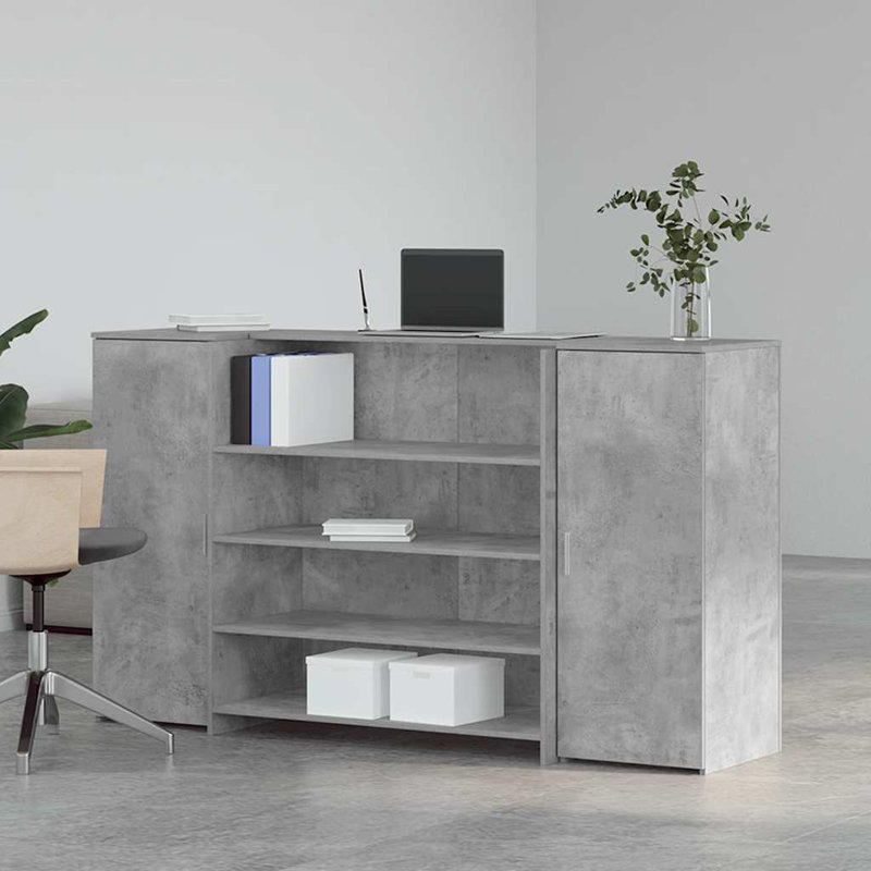 Camariah Standing Desk, 103.5cm H x 180cm W x 50cm D, Concrete Grey
