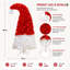 Arbre de Noël artificiel en forme de chapeau de père Noël 84 pouces avec 300 lumières DEL, arbre de Noël courbé fantaisiste avec 1050 pointes, arbre de Noël rouge et blanc avec support en métal