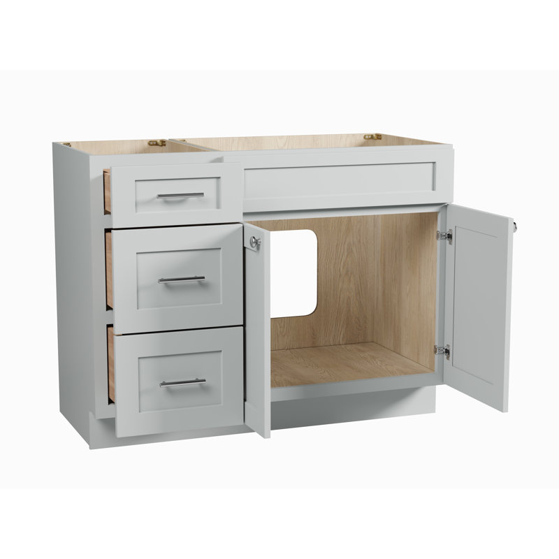 45'' Single Bathroom Vanity Base Only in White, Gray
