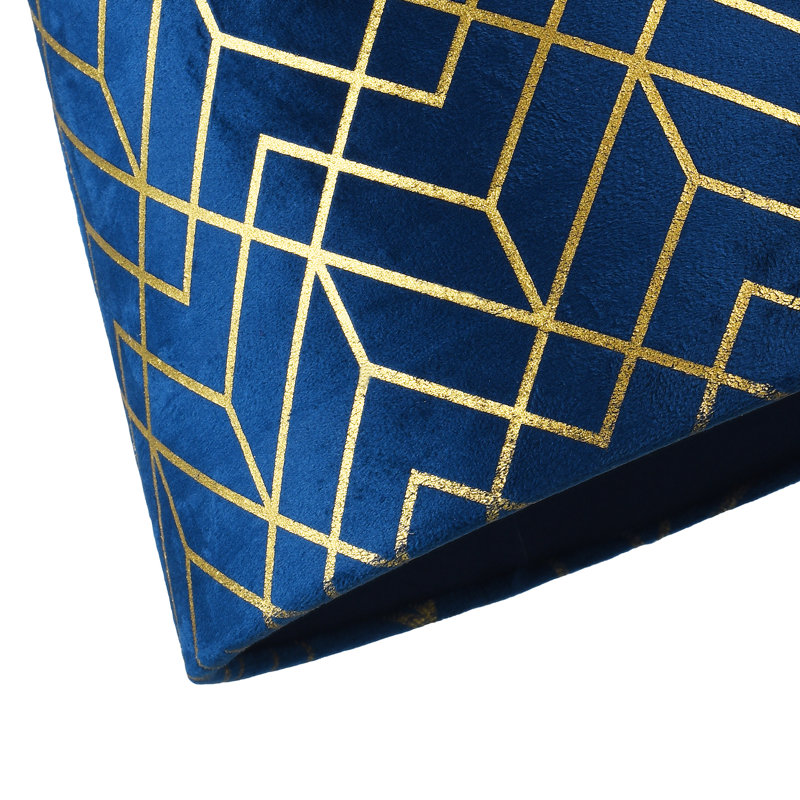 18cm H Velvet Drum Lamp Shade ( Screw On ) in Navy
