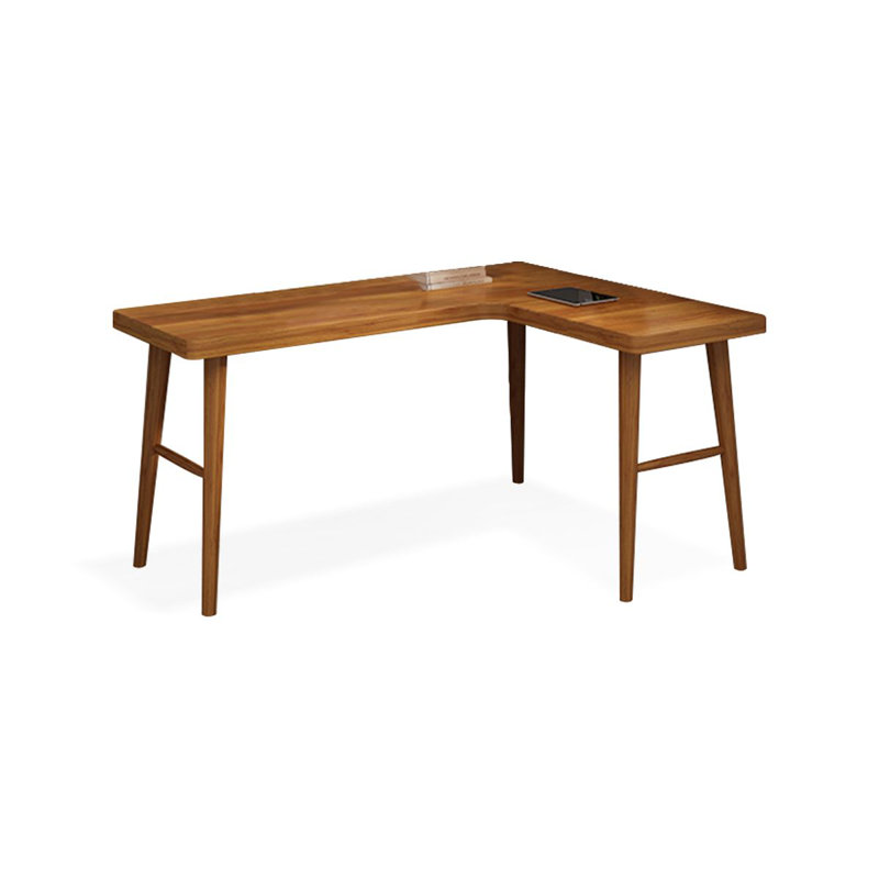 Bureaux en bois de rose massif en L, H 29,53 po x l 62,99 po x P 47,24 po, Retour à droite
