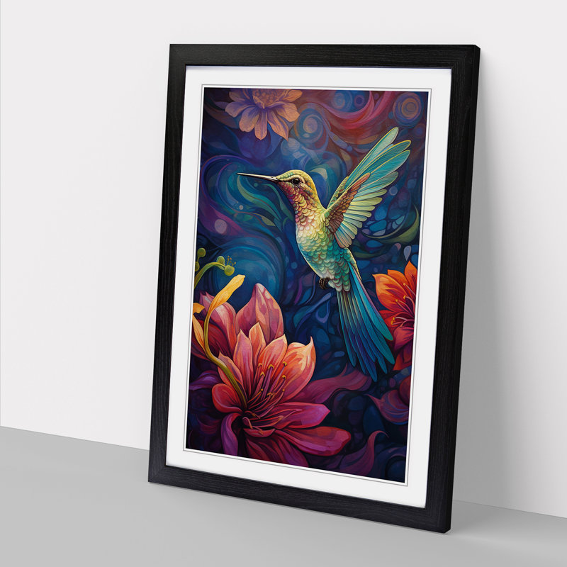 Hummingbird Symbolism - Framed Print, Black Framed, 64cm H x 46cm W x 2cm D