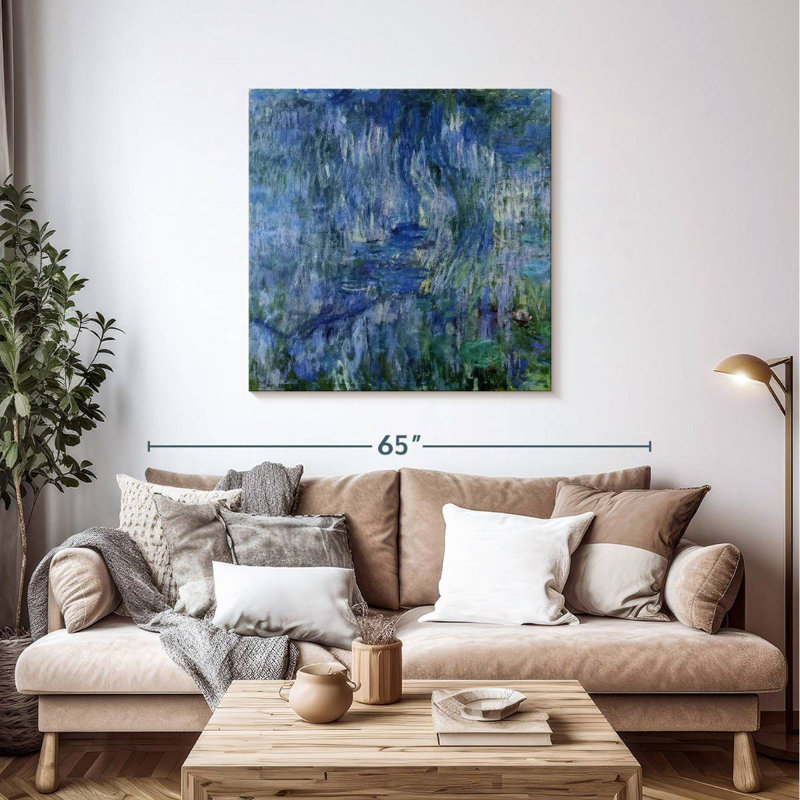 Nénuphars Avery et reflets d'un saule, H 39 po x l 39 po