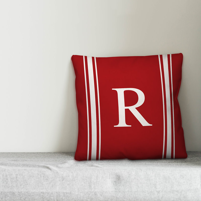 Striped Throw Pillow, R, Red