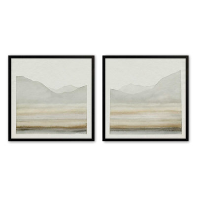 Whispering Ridge Silhouette Rolled Art Print, 20" x 20" Set of 2