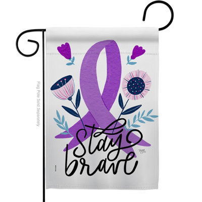 Drapeau de jardin en polyester 19 x 13 po Stay Brave