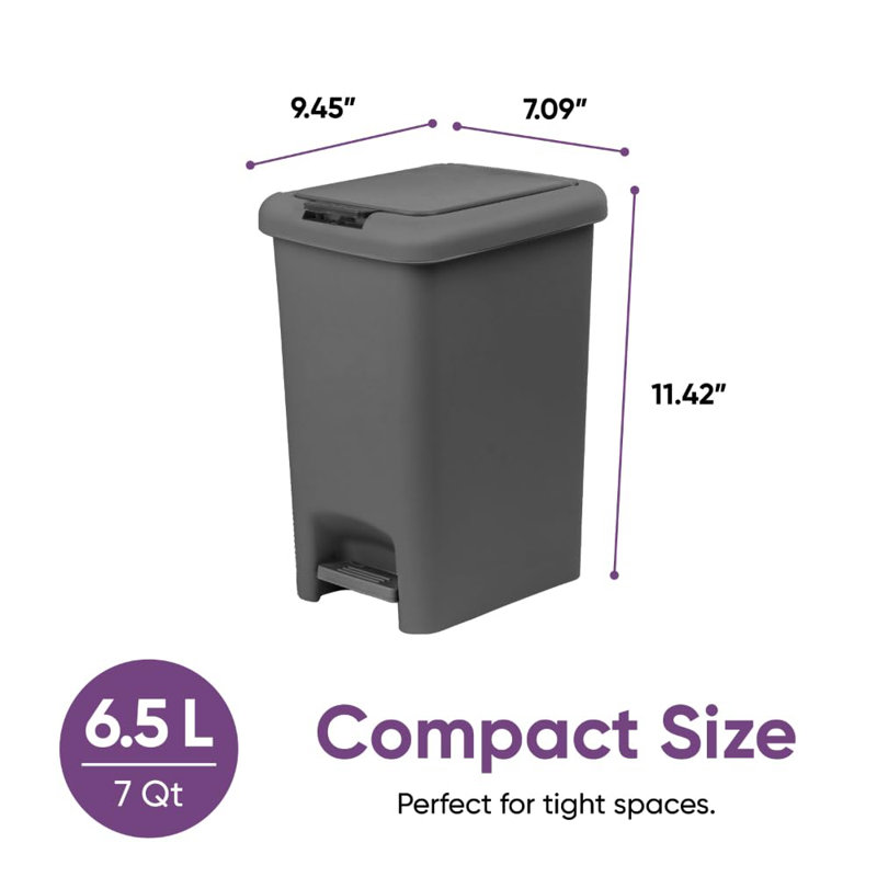 Poubelle compacte Superio de 6,5 L Superio, Gris