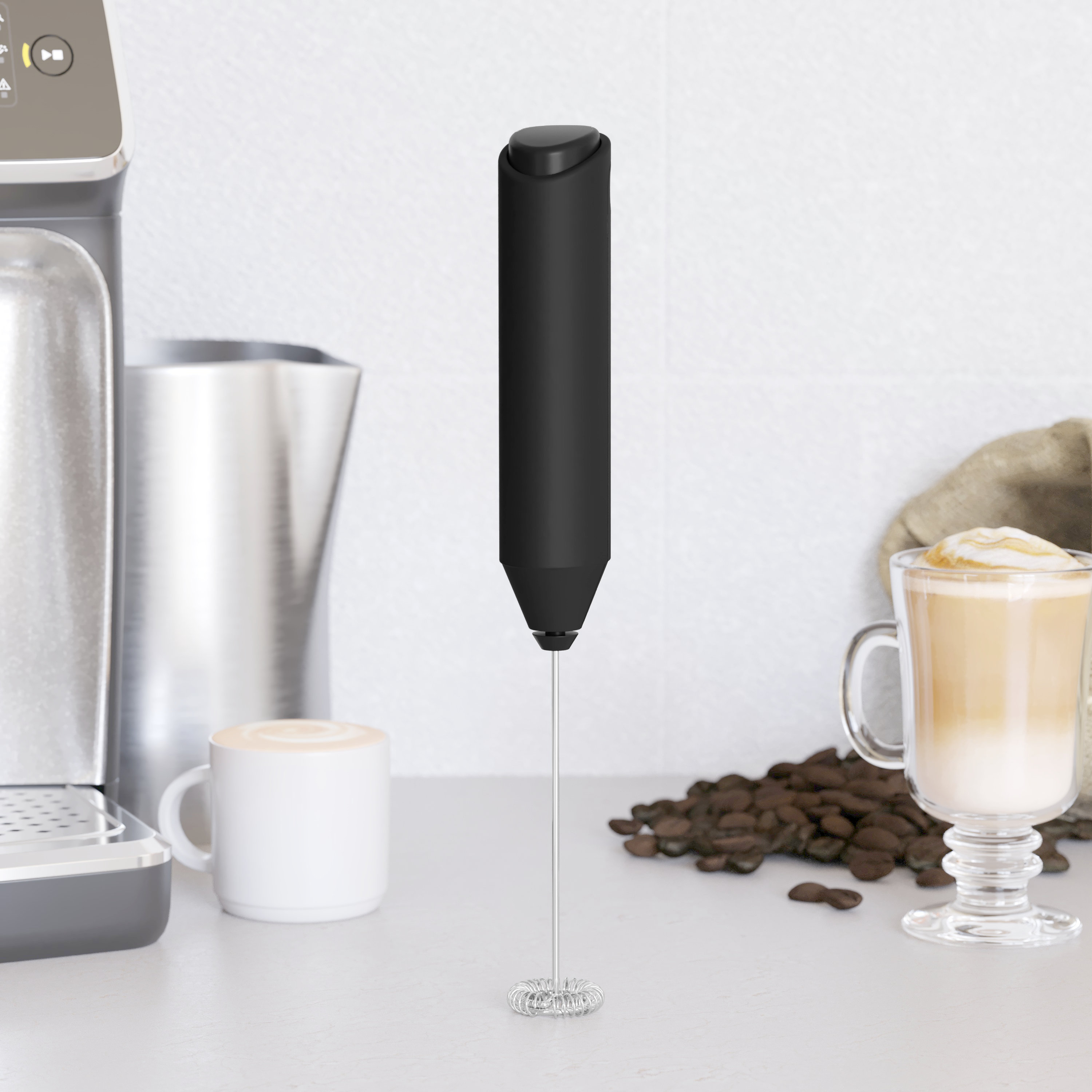 New England Stories Powerful Milk Frother Handheld Foam Maker, Mini ...