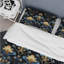 Motif damassé luxueux doré et bleu Rakibur - ensemble de housse de couette Ikat - microfibre de polyester-484529724