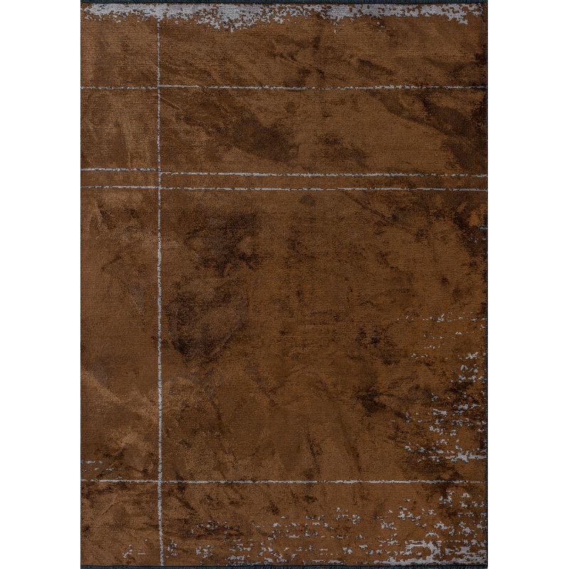 Rapture Gray/Brown Abstract Luxury Area Rug, Rectangle 7'10" x 11'2"
