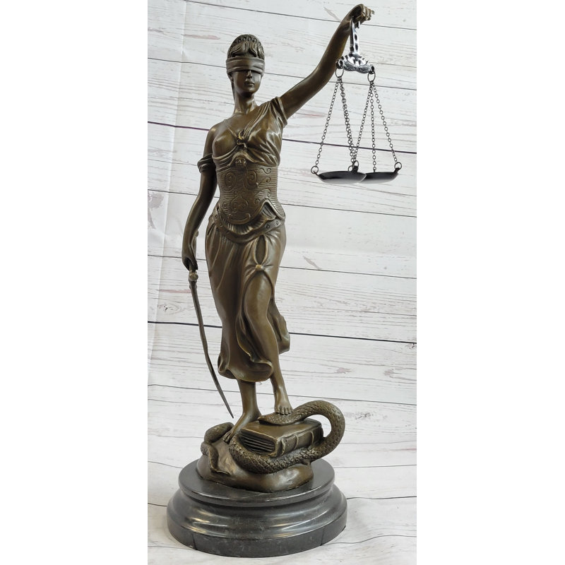 ÉCHELLE DE JUSTICE EN BRONZE STATUE DE SCULPTURE STATUE CLASSIQUE Figurine 18 po